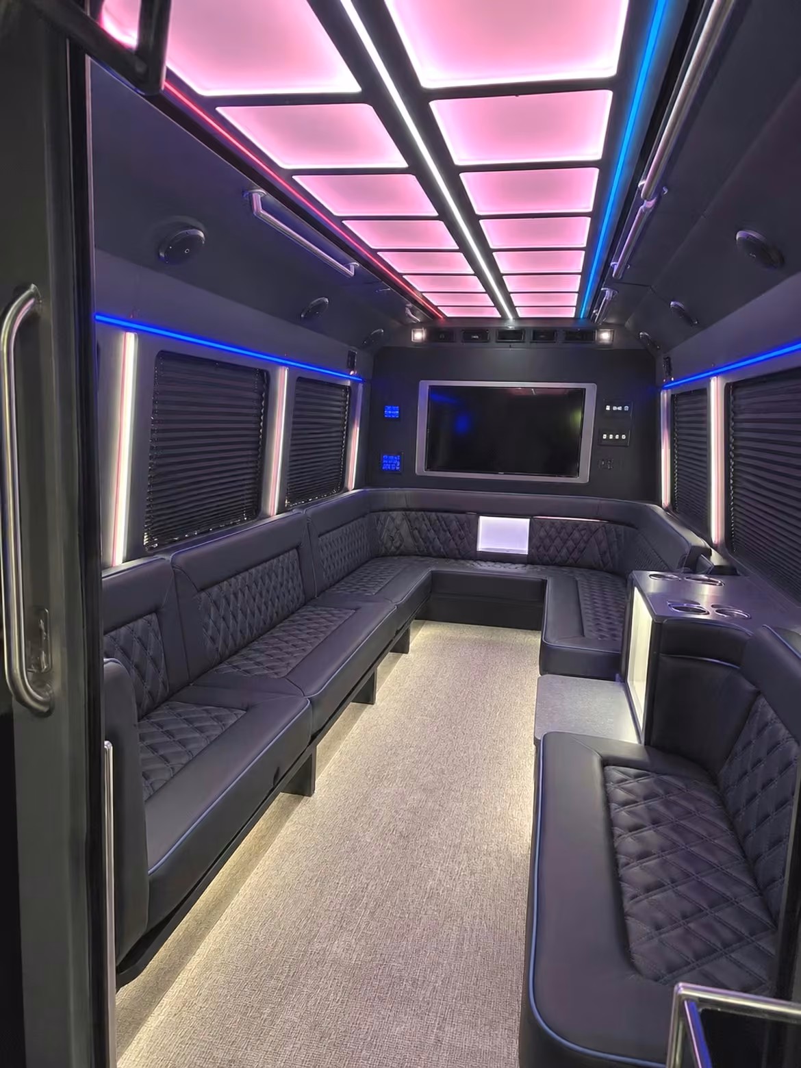 15 passenger party bus inside