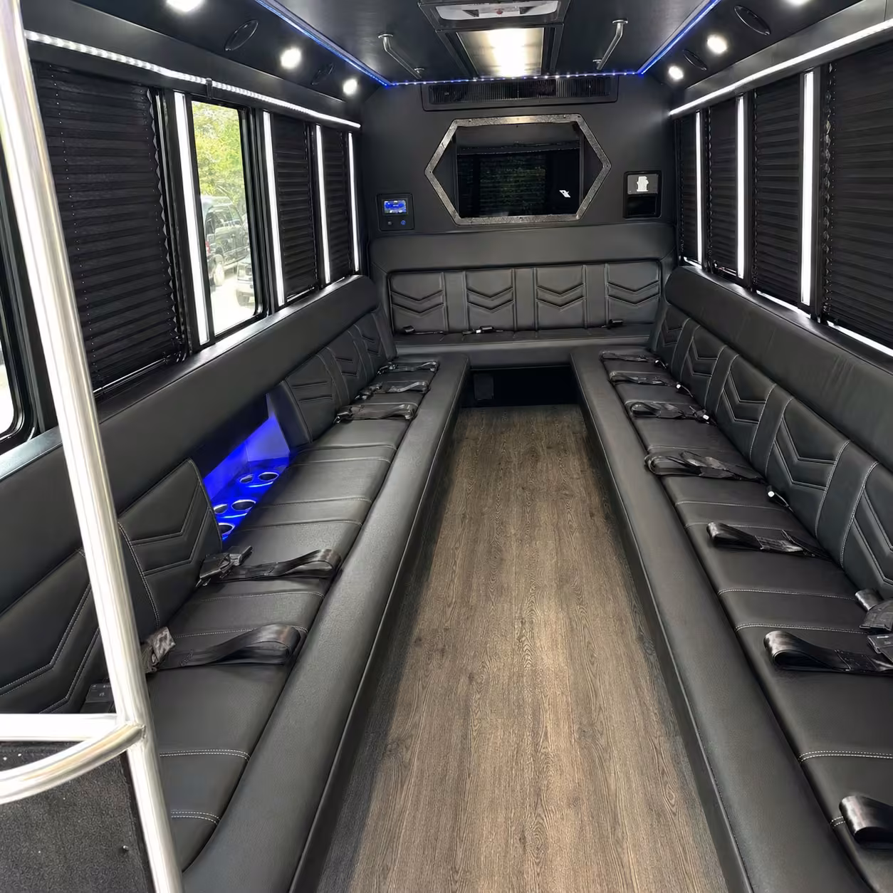 25 passenger party bus inside