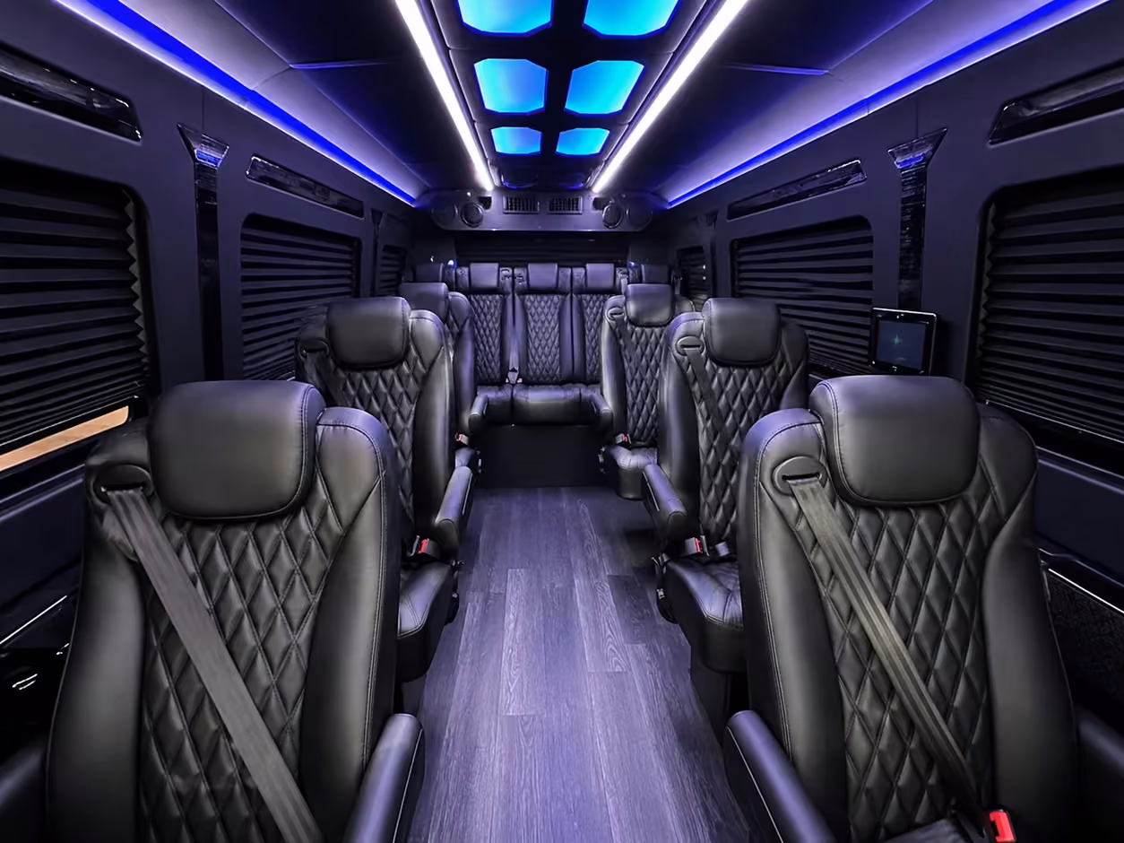 sprinter van rental with driver interior